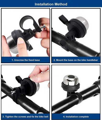 Vista 5 de Campana de bicicleta, paquete de 2 mini campanas de anillo de bicicleta de latón para bicicleta de montaña, bicicleta de carretera, accesorios