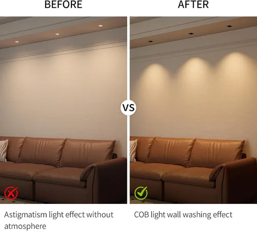 Vista 3 de Aisilan - Iluminación empotrable cuadrada, regulable de 7 W, 3 pulgadas, luces LED empotrables con caja de conexiones, luz LED descendente