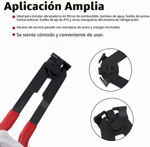 Vista 3 de Alicates de abrazadera de arranque de eje de junta CV, 12 unidades con kit de abrazaderas de arranque CV, 10 bandas de crimpado, extensión tipo