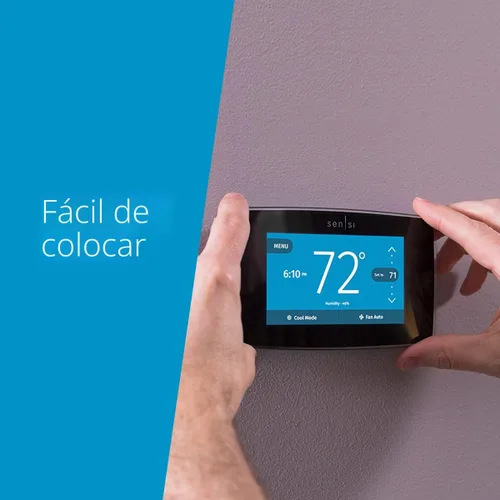 Vista 4 de Emerson Sensi Touch - Termostato inteligente Wi-Fi con pantalla táctil a color, funciona con Alexa, certificado Energy Star, requiere cable C, ST75