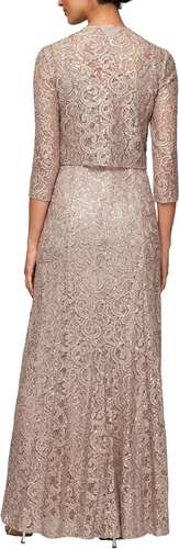 Vista 3 de Alex Evenings Vestido largo de encaje para mujer