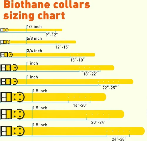 Vista 20 de Dogline Biothane - Collar impermeable para perro con hebilla de liberación rápida, resistente cincha de nailon recubierta con resistente y a prueba