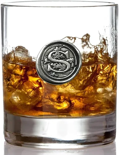 Vista 4 de English Pewter Company - Vaso de whisky antiguo de 11 onzas con inicial de monograma, regalos únicos para hombres, regalos personalizados con tu