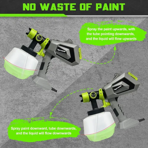 Vista 4 de Pulverizador de pintura para pintura de casa, 700 W de potencia de pintura y pulverizadores HVLP con 4 boquillas de cobre y 3 patrones