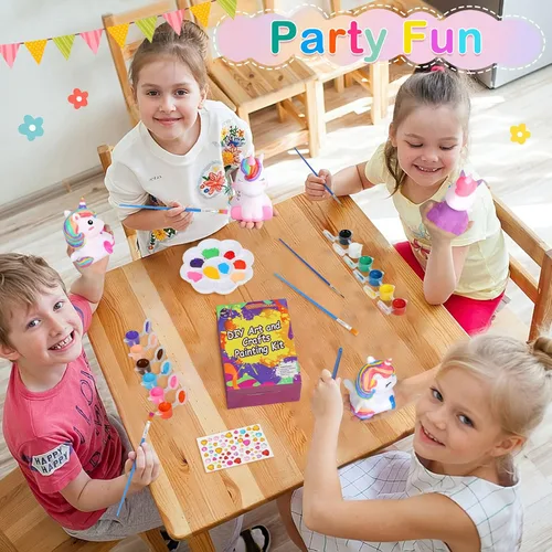 Vista 7 de dededa Kit de arte de luz nocturna de unicornio para pintar tu propio unicornio, artes y manualidades para niños de 4 a 8 años, regalos