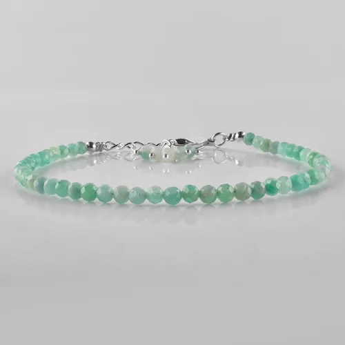 Vista 26 de Natural Gemstone Micro Round Beads Dainty Choker Bangle Bracelet, Handmade Jewelry for Women, Healing Chakra Crystals Silver Plated Chain 8 inch
