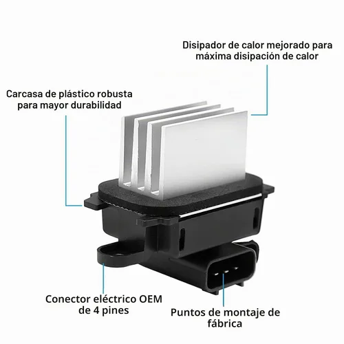 Vista 3 de EATAKWARD Kit de resistencias de motor de ventilador HVAC BL3Z-19E624-A Módulo de control del ventilador de CA con conector WPT688 Reemplazo