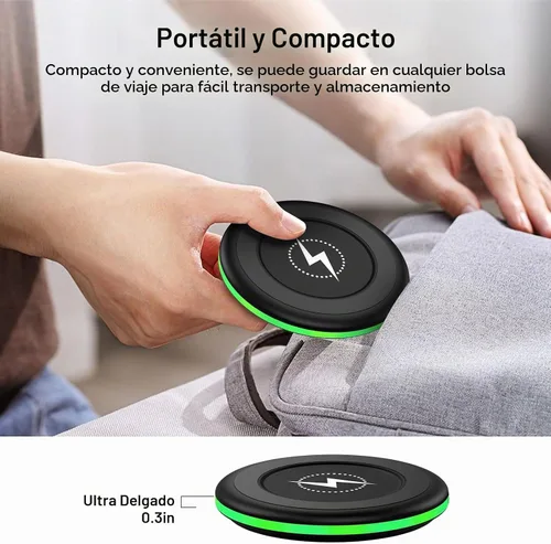 Vista 5 de Cargador inalámbrico para Samsung con almohadilla de carga rápida, cargador de teléfono inalámbrico para estación de carga Android, compatible