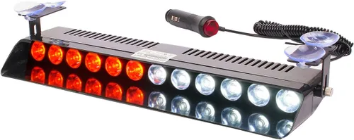 Vista 9 de Luz Estroboscópica de Destello LED Azul de Advertencia de Emergencia con 12 LED, Ventosa para Salpicadero Interior, Techo, Parabrisas, Salpicadero