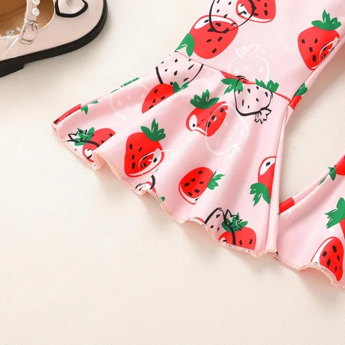 Vista 6 de YOUNGER TREE Traje de primer cumpleaños para bebé niña - Mi primer cumpleaños mameluco y pantalones acampanados