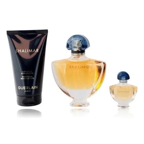 Vista 2 de Guerlain Shalimar - Set de regalo de 3 piezas para mujer, Eau De Parfum Spray de 1.6 oz + EDP de 0.16 oz + loción corporal sensacional de 2.5 onzas