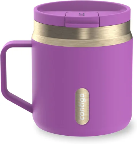 Vista 15 de Contigo SnapSeal - Botella de agua de acero inoxidable de 14 onzas con aislamiento al vacío con tapa de cierre automático a prueba de fugas