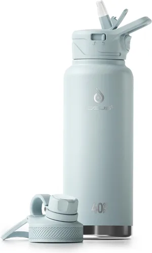 Vista 57 de IDEUS Botella de agua aislada de 12 onzas, botella de agua aislada de acero inoxidable para la escuela, botellas aisladas con pajitas a prueba
