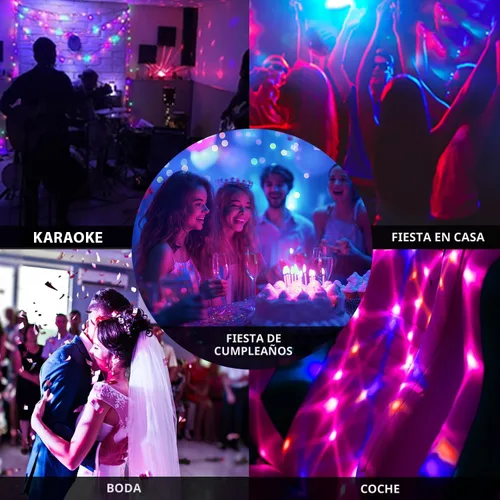Vista 8 de Luces de fiesta de bola de discoteca para DJ, activadas por sonido, con control remoto, lámpara estroboscópica, 7 modos, luz de escenario