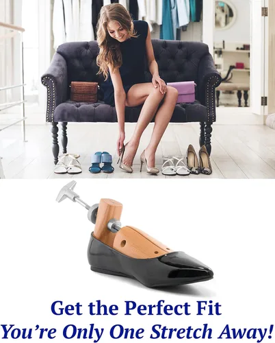 Vista 2 de HOUNDSBAY Bulldog - Camillador profesional de madera de 2 vías para mujer, ampliador de zapatos y expansor para mujeres con pies anchos, Natural