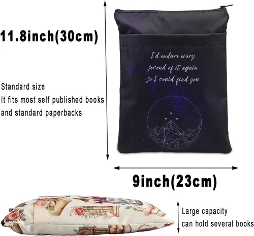 Vista 2 de BWWKTOP Velaris Bookworm - Funda para libros de Sarah, regalos para fanáticos de Rhysand I'd Endure Every Second of It Again So I Could Find You