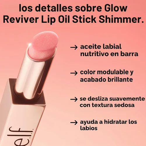 Vista 5 de e.l.f. Glow Reviver - Barra de aceite para labios, Passenger Princess Pasajero Princesa