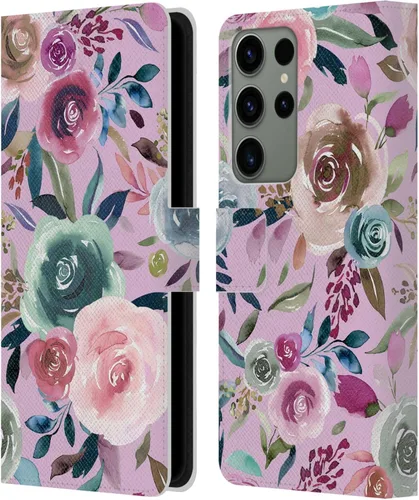 Vista 139 de Head Case Designs Officially Licensed Ninola Abstract Poppies Lilac Floral Leather Wallet Case Compatible with Samsung Galaxy A07 4G