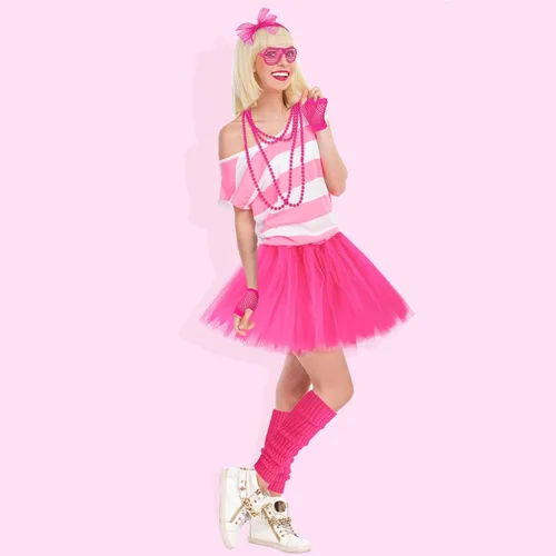 Vista 5 de Loritta 80s Costumes for Women Fancy Outfit Accessories Set, Cosplay Party Dress Up Tutu Skirt