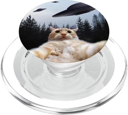 Vista 7 de PopSockets de gato divertido UFO intercambiable PopGrip