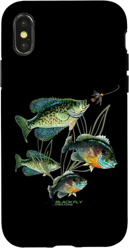 Vista 5 de Crappie Bluegill Fishing Phone Covers Black Fly Case for iPhone 17