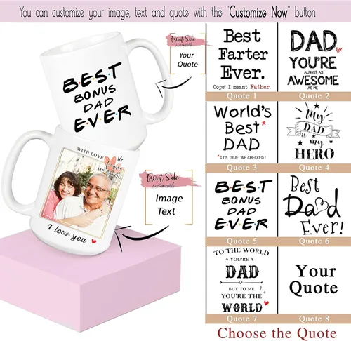 Vista 3 de SANTANNA Taza personalizada con texto en inglés "Friends Distance (¡Awesome Dad You Are!)