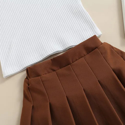 Vista 186 de TheFound Trajes de verano para niñas pequeñas, sin mangas, de punto acanalado, halter, pantalones cortos, ropa para recién nacidos, conjunto de 3