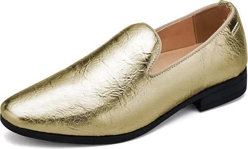 Vista 34 de UUBARIS Mocasines de vestir para hombre de esmoquin, zapatos sin cordones