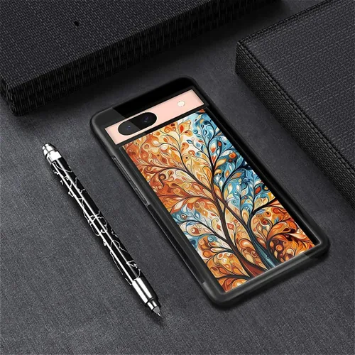 Vista 1604 de Compatible con Google Pixel 4A 5G Mobile Case Creative Acrylic Panel trasero Silicona Protección Grip especialmente diseñado para Google Pixel 4A 5G