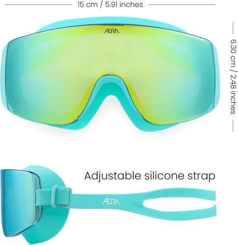 Vista 7 de ÆRA Gafas de natación Frameless Ultralight™ Emerald – Patente pendiente, lente nanotecnológica antivaho 100% protección UV para surf, SUP, moto