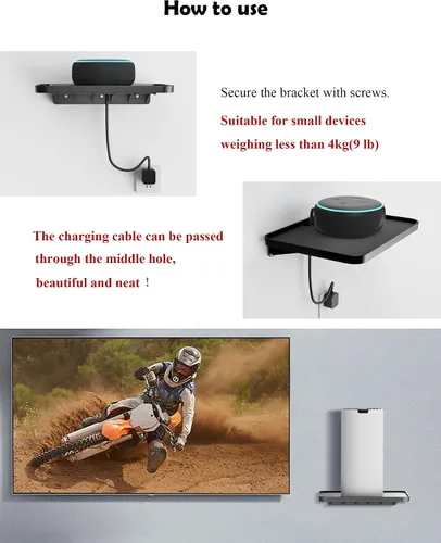 Vista 5 de Universal Smart Speaker Soporte de Pared y Estante para Dispositivos Echo/Homepod mini/Sonos Compatible con Montaje de WiFi Google Adecuado