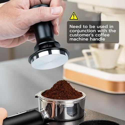 Vista 3 de Mcbazel Tamper de café expreso de 2.087 in, manipulador de café barista prémium con resorte de 25 libras, base de acero inoxidable 100%