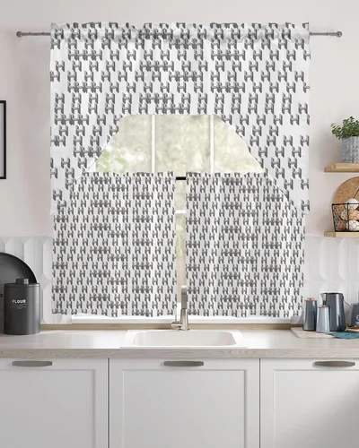 Vista 8 de Cortinas de cocina con cenefa de girasol y calabaza, cenefa con bolsillo para barra, paneles de cortina para dormitorio, sala de estar, baño