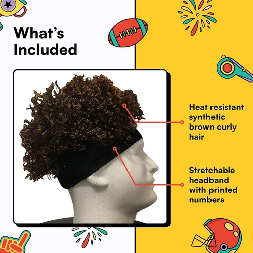 Vista 2 de Peluca con diadema Mahomes - Talla única