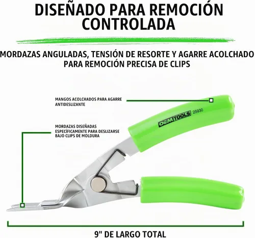 Vista 2 de OEMTOOLS 25930 Alicates de clip para panel y recorte, herramienta de extracción de sujetadores automotrices