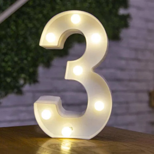 Vista 36 de anso Letras LED del alfabeto con números iluminados, letras de plástico blanco, decoración de pie de la A a la Z 0 ~ 9 (rosa corazón)