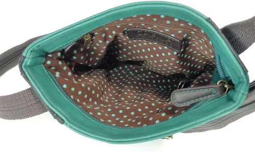 Vista 6 de Chala Bolsa de mensajero con doble cremallera y bolsa de regalo