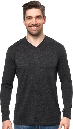 Vista 20 de Camisas 100% de lana merino para hombre, ropa interior térmica, capa base 190 negro
