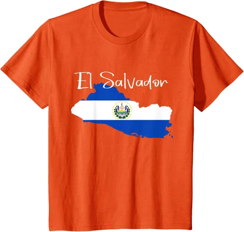 Vista 35 de Camiseta con la bandera de El Salvador, mapa de El Salvador, camiseta de Salvador para mujer