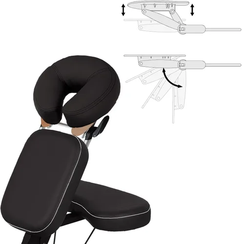 Vista 3 de EarthLite Microlite - Silla de masaje portátil, color negro con puntada blanca