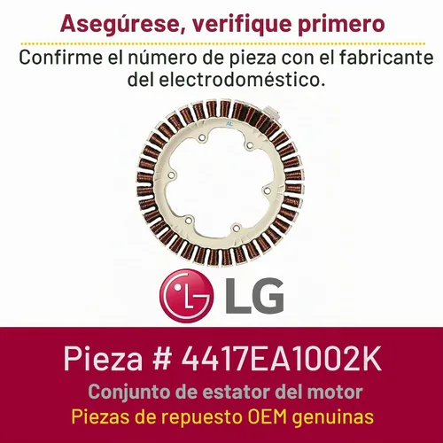 Vista 4 de LG 4417EA1002K - Conjunto de estator de motor original OEM para lavadoras LG
