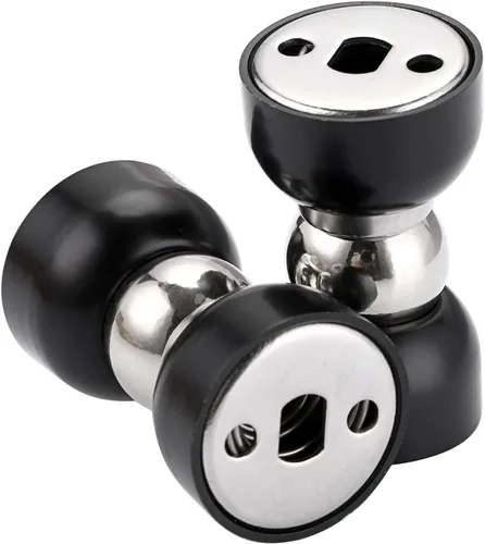 Vista 6 de Sumnacon 2 potentes topes magnéticos para puerta, de acero inoxidable con tornillos, topes de puerta de magnetismo resistentes para dormitorio Negro