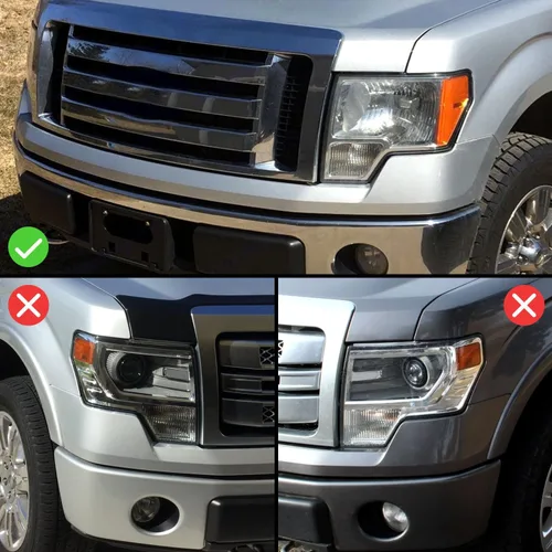 Vista 3 de AmeriLite para camioneta Ford F150 2009-2014, juego de faros delanteros LED de barra cuadrada, proyector halógeno negro, haz alto/bajo incluido
