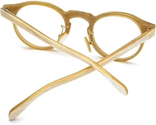 Vista 5 de HEPIDEM Buffalo Horn Gafas Marco para hombres Mujeres Gafas hechas a mano 0020-0024