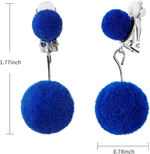 Vista 4 de Gafas verdes con marco de metal redondo sin lente con pompón azul pendientes con clip bolsa de monedero accesorios para disfraz