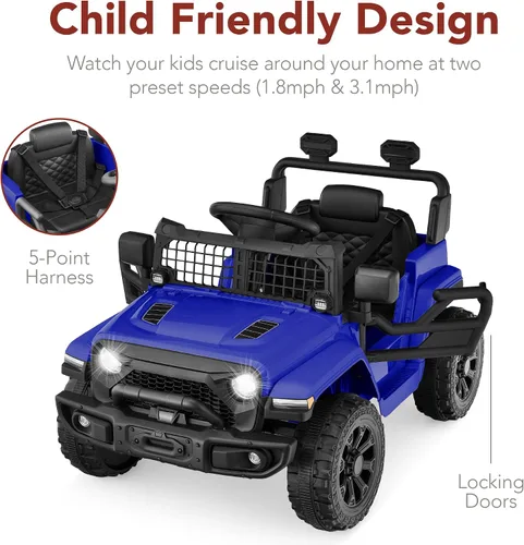 Vista 5 de Productos de la mejor elección, juguete de paseo para niños de 6V, mini camioneta, auto eléctrico de juego con control remoto para padres