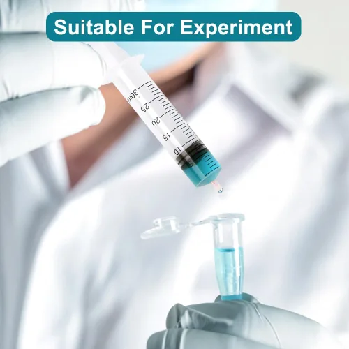 Vista 5 de Paquete de 5 jeringas de plástico de 30ml con tapa, jeringa estéril empaquetadas individualmente para laboratorios, medición de líquidos