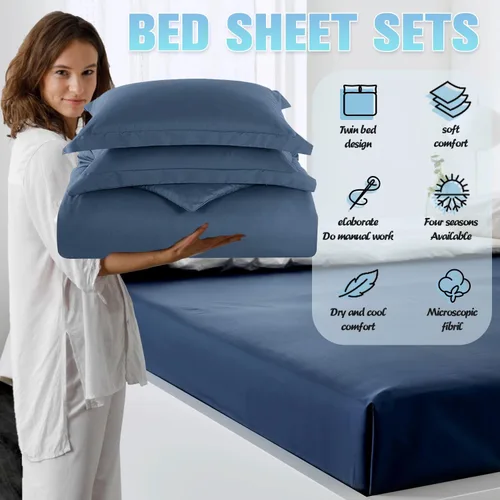 Vista 2 de Sábanas, sábanas de autolimpieza, sábanas de autolimpieza, con infusión de plata, sábanas de cama, transpirables, refrescantes y cómodas