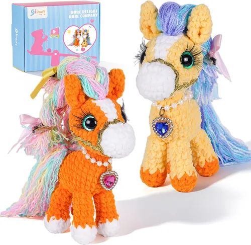 Vista 11 de Gipony Kit de ganchillo para principiantes, kits de animales de ganchillo, kit de ganchillo para principiantes, aprende a ganchillo con tutoriales