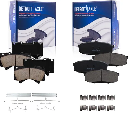 Vista 13 de Detroit Axle - Kit de frenos para Ford Transit Connect 2018 2019 2020 2021 2022 2023, rotores de freno de disco, pastillas de freno de cerámica